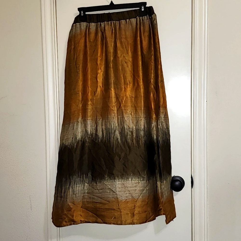 "ROBERT KITCHEN" OMBRE 100% SILK SKIRT SZ L
